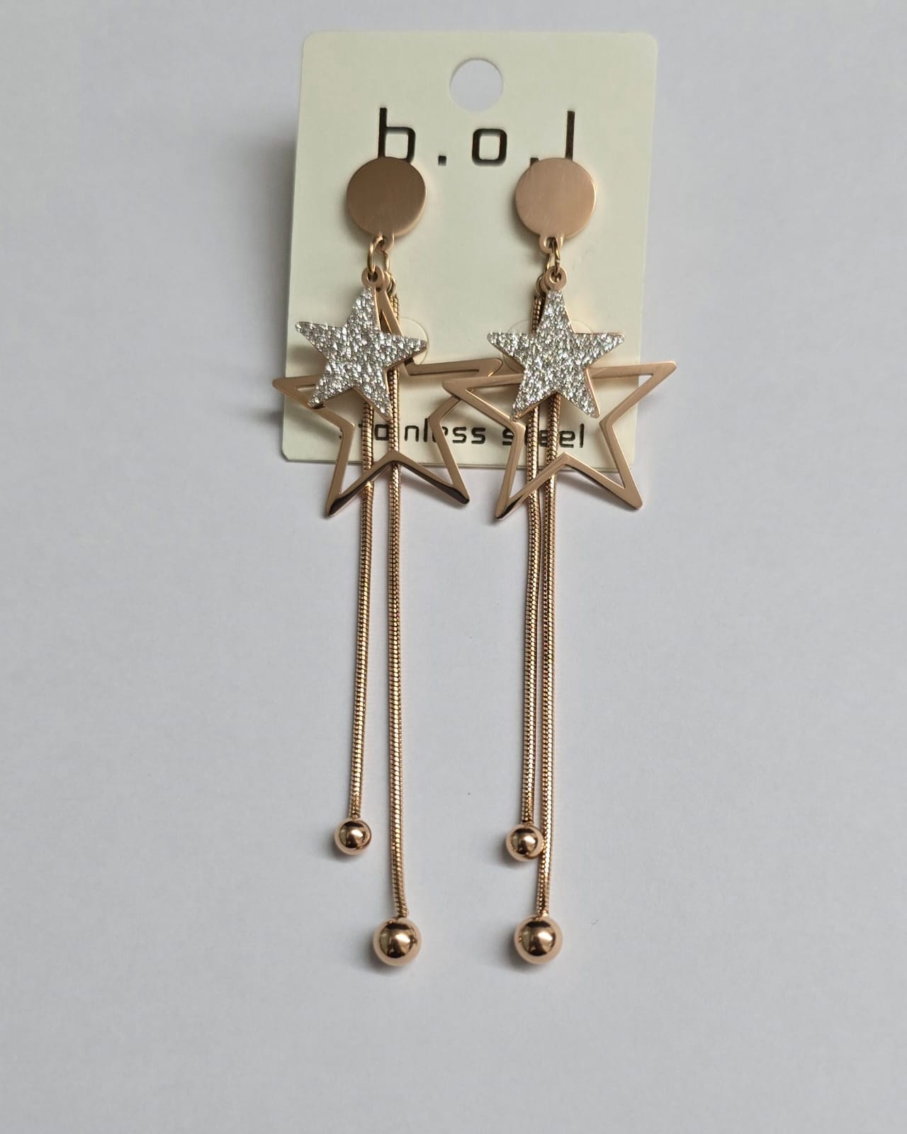 Sparkling Star Drop Earrings