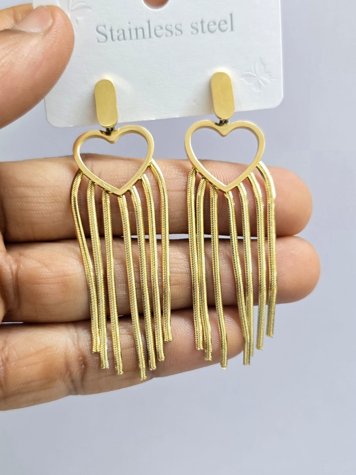 Dazzling Heart Tassel Drops