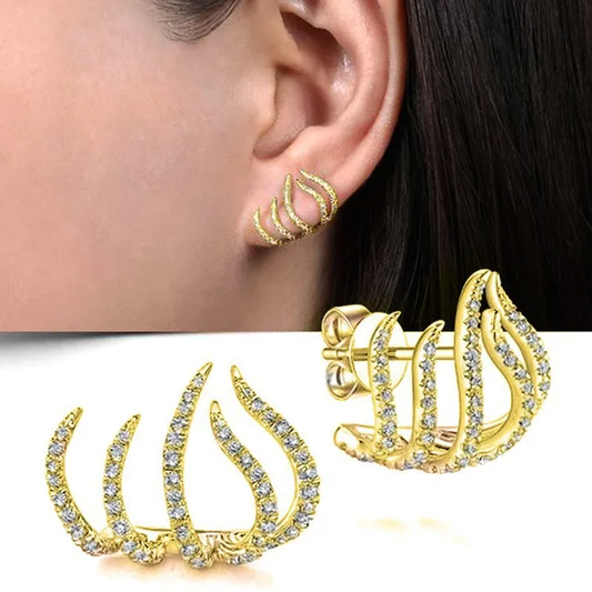 Claws of Destiny - Golden Stud Earrings