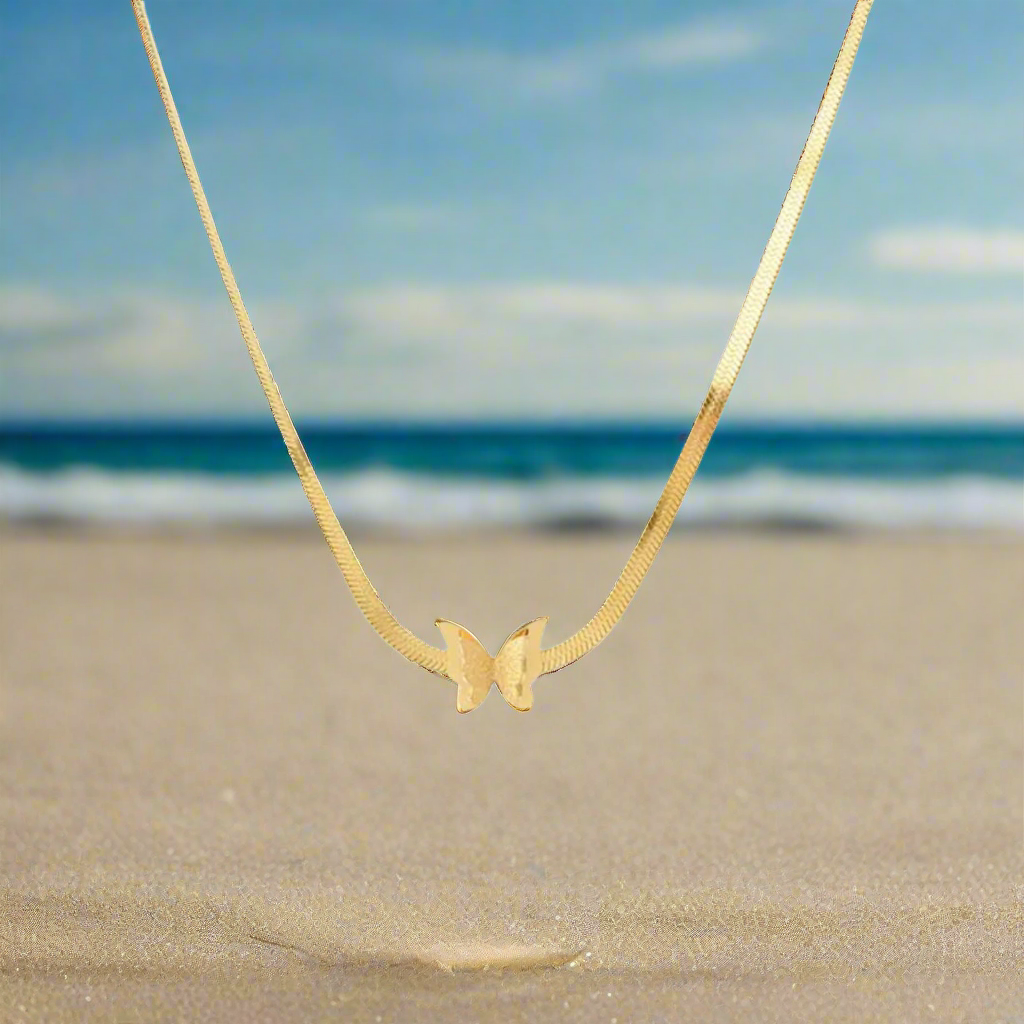 Golden Butterfly Elegance Necklace