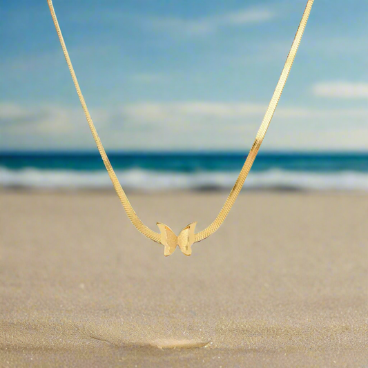 Golden Butterfly Elegance Necklace