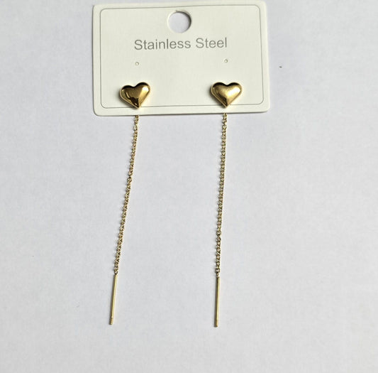 Golden Heart Cascade Earrings