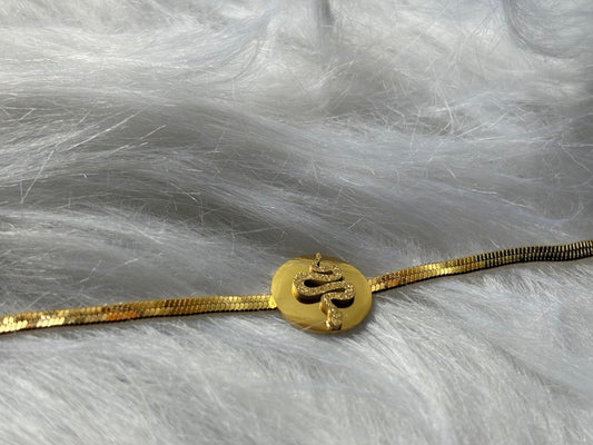 Coiled Snake Charm Bracelet