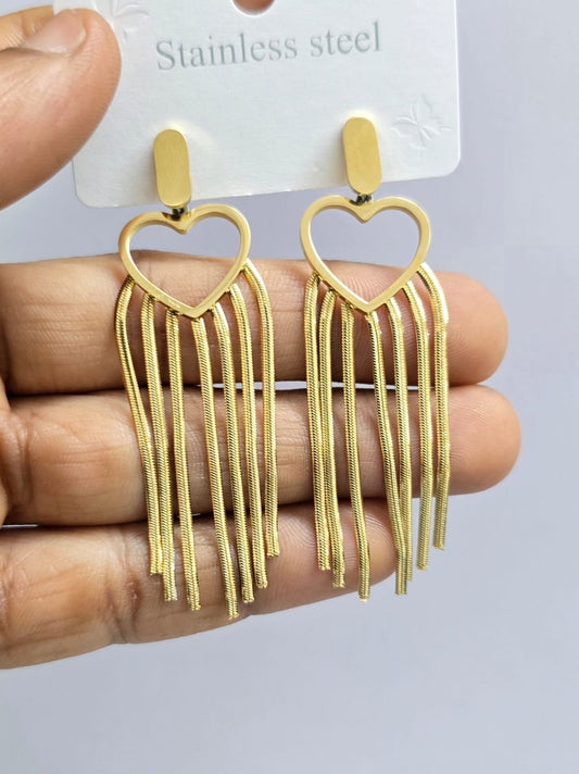 Dazzling Heart Tassel Drops