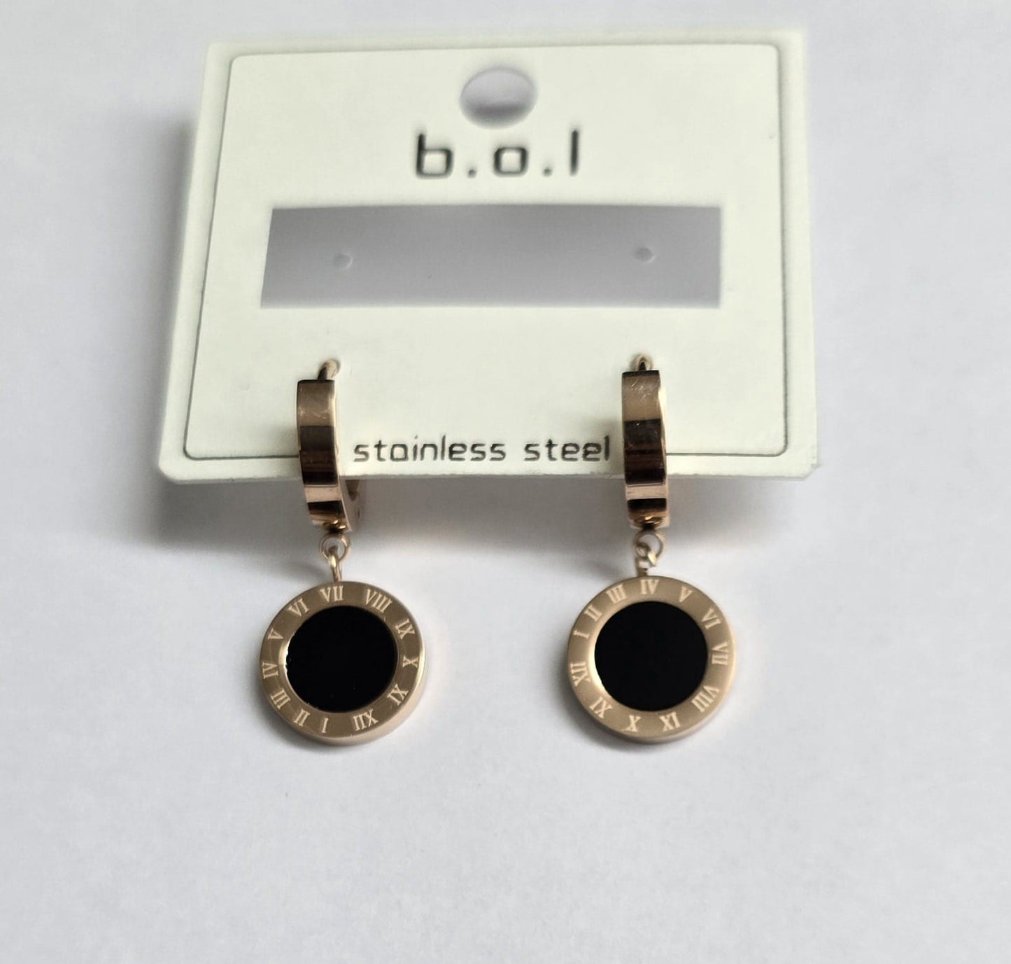 Roman Numeral Disc Earrings