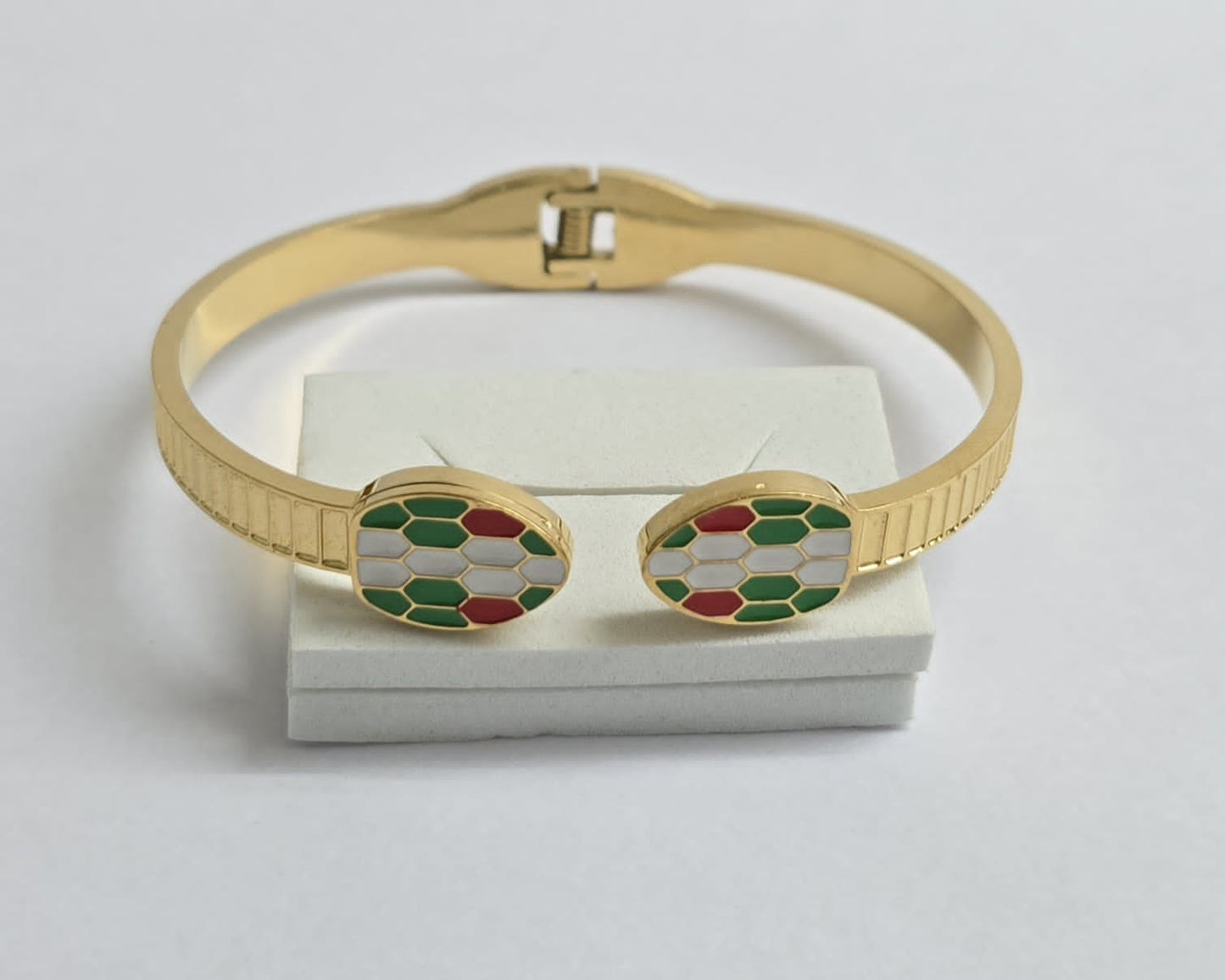 Bold & Colorful Geometric Enamel Bangle
