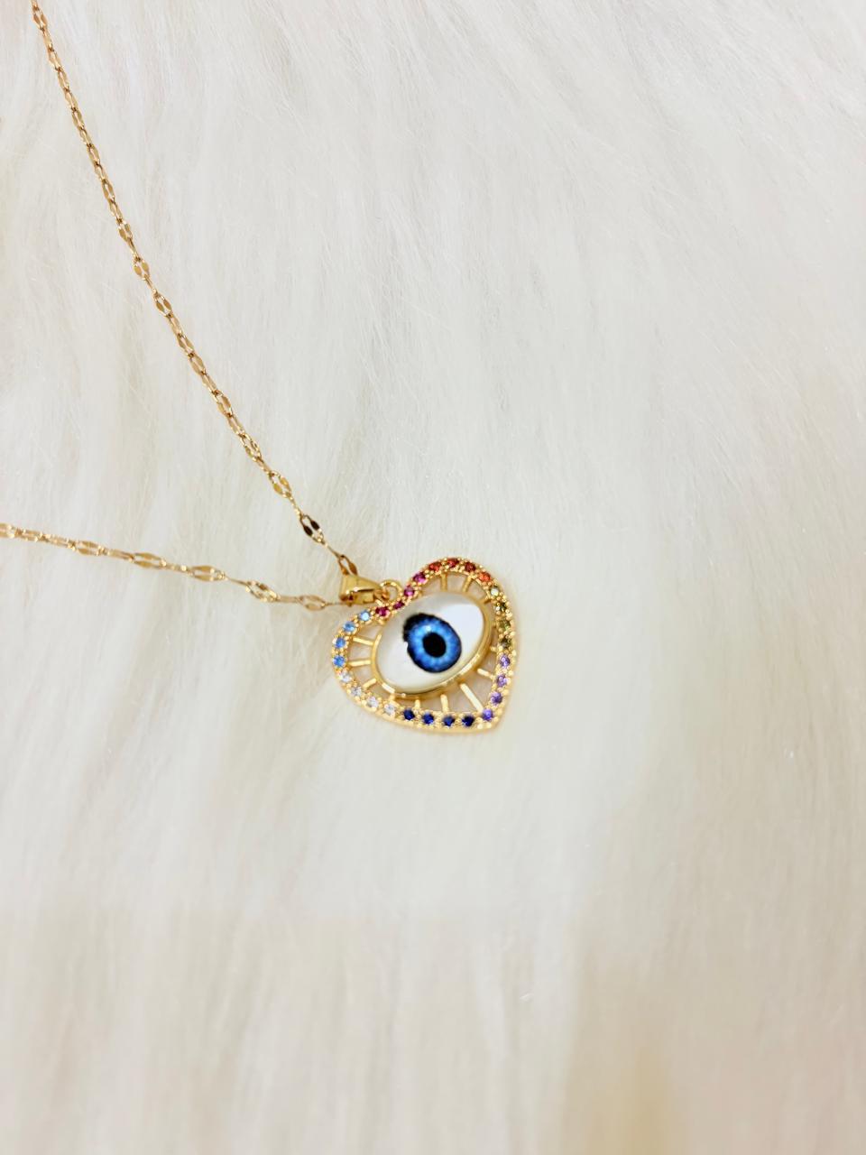 Meaningful Evil Eye Heart Necklace - Gift of Protection & Love | Stainless Steel Charm for Her