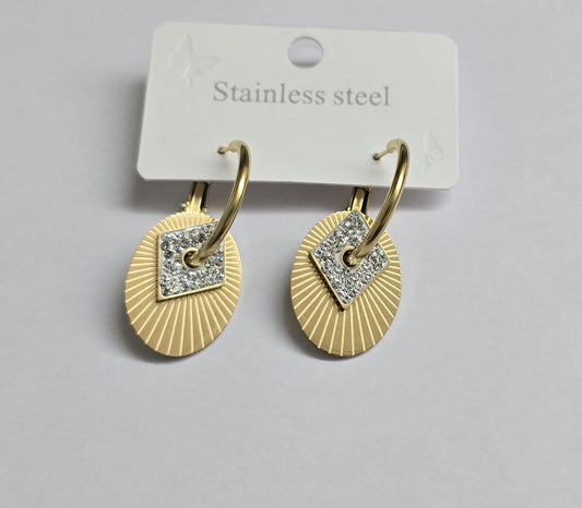 Glimmering Geo Drop Earrings